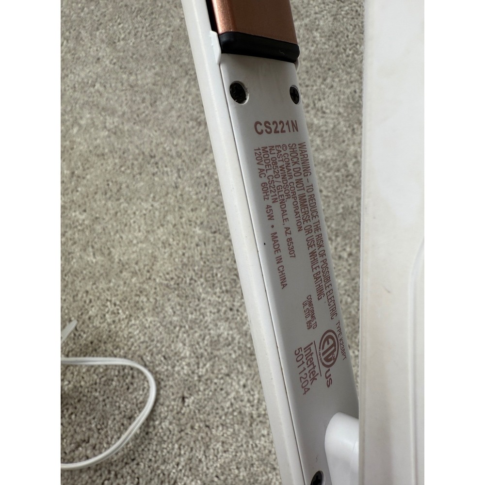Conair CS221N 1" Double Ceramic Flat Iron Hair Straightener White Styling Tool - Picture 4 of 8